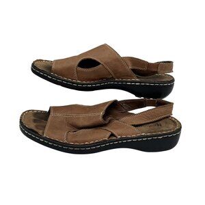 Naturalizer Womens Brown Leather Sandals Size 7 Open Toe Slingback Casual